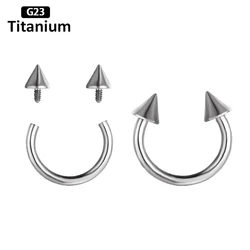 F136 Titanium Hoop Nose Rings Internally Threaded  Septum Lip Circular Barbell Horseshoe Ear Tragus Helix Earrings Nose Piercing