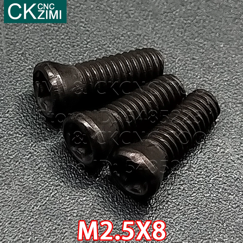 M2.5*8 mm M2.5X8 Screw CNC Insert Torx Screw for Replaces Carbide Insert CNC Lathe Tool Cutter Toolholder Accessories Lathe Tool