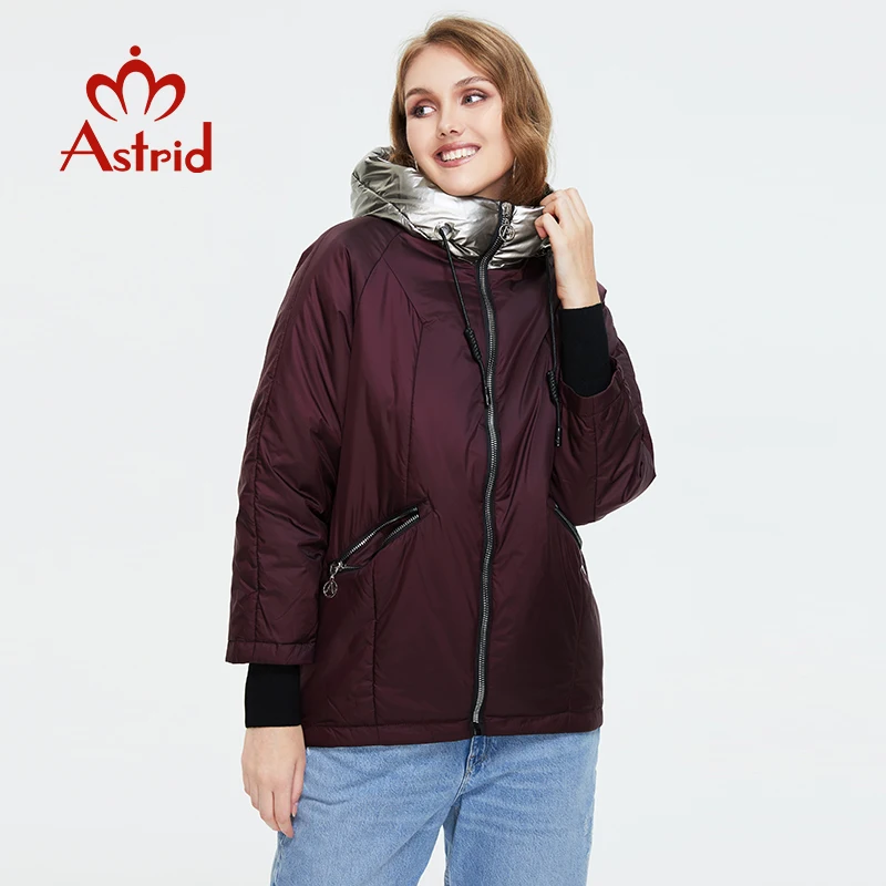 Astrid 2022 Spring Women's Jacket Young fashion Short women coat Plus Size high quality female Outwear Casual Hooded Thin cotton