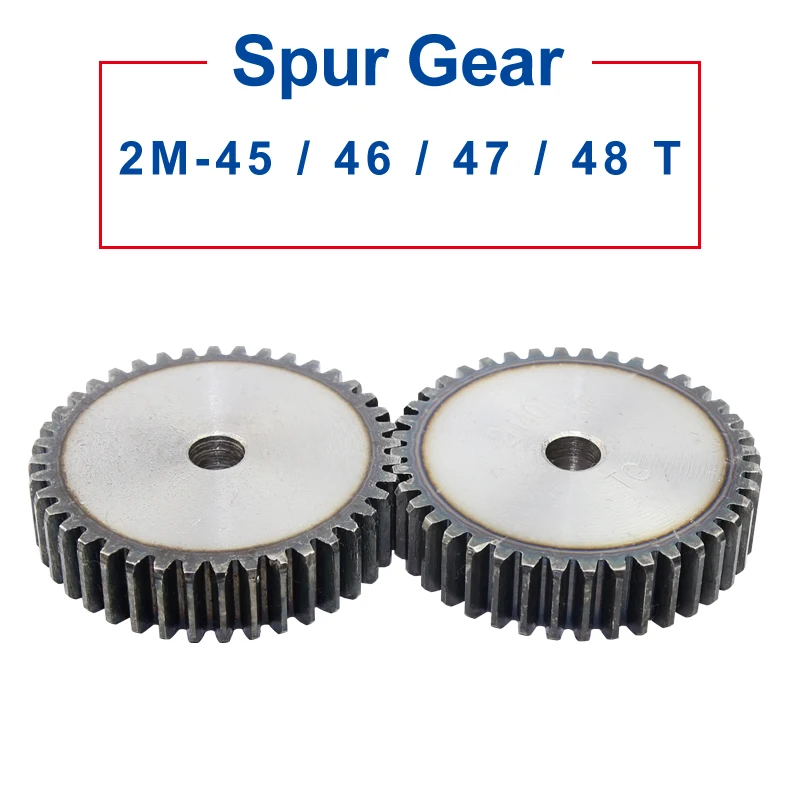 1 Piece spurGear 2M45/46/47/48T Rough Hole14 mm Gear Low Carbon Steel Material High Quality pinion gear Total Height 20 mm