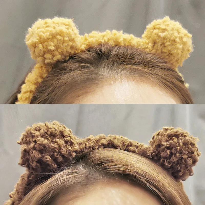 2021 Gils Cute Plush Bear Rabbit Ears Headband Autumn Winter Head Hoop Cartoon Girls Kid Hairband Headdress Hair Accessories