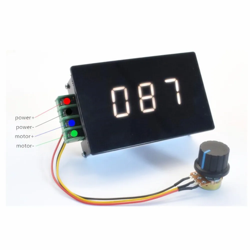 Taidacent 12V PWM Controller Speed Percentage Indicator Digital LED RPM Meter for DC Motor 30A RPM Digital Tachometer Display