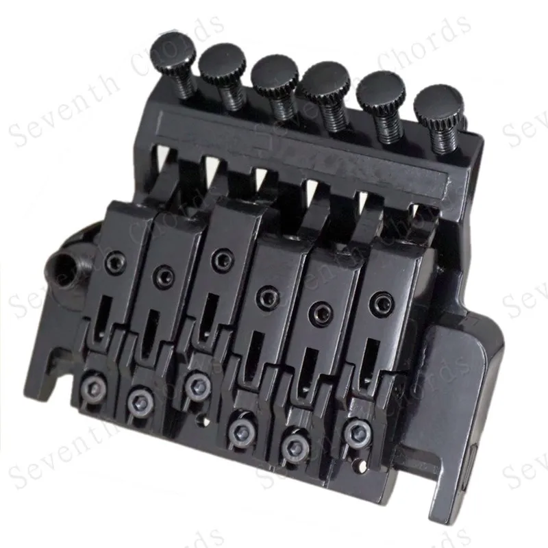 Ein Satz Tremolo-Brücken für schwarze E-Gitarren mit Doppelverriegelungssystem, 6 Saiten, Zubehörteile – Detail 2