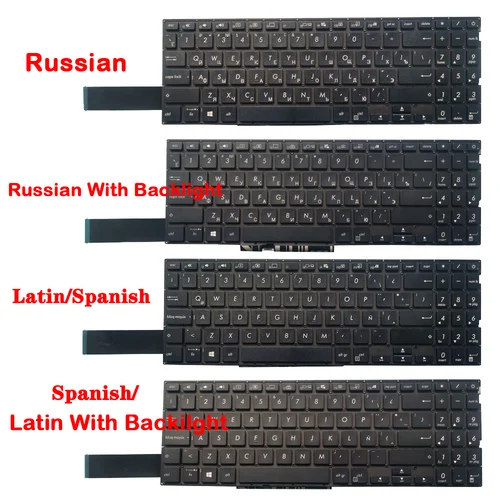 Teclado español para ordenador portátil SP/latino LA/ruso RU para ASUS Mars15 X571 X571G X571GT X571U X571F K571 K571GT F571 F571G F571GT VX60G