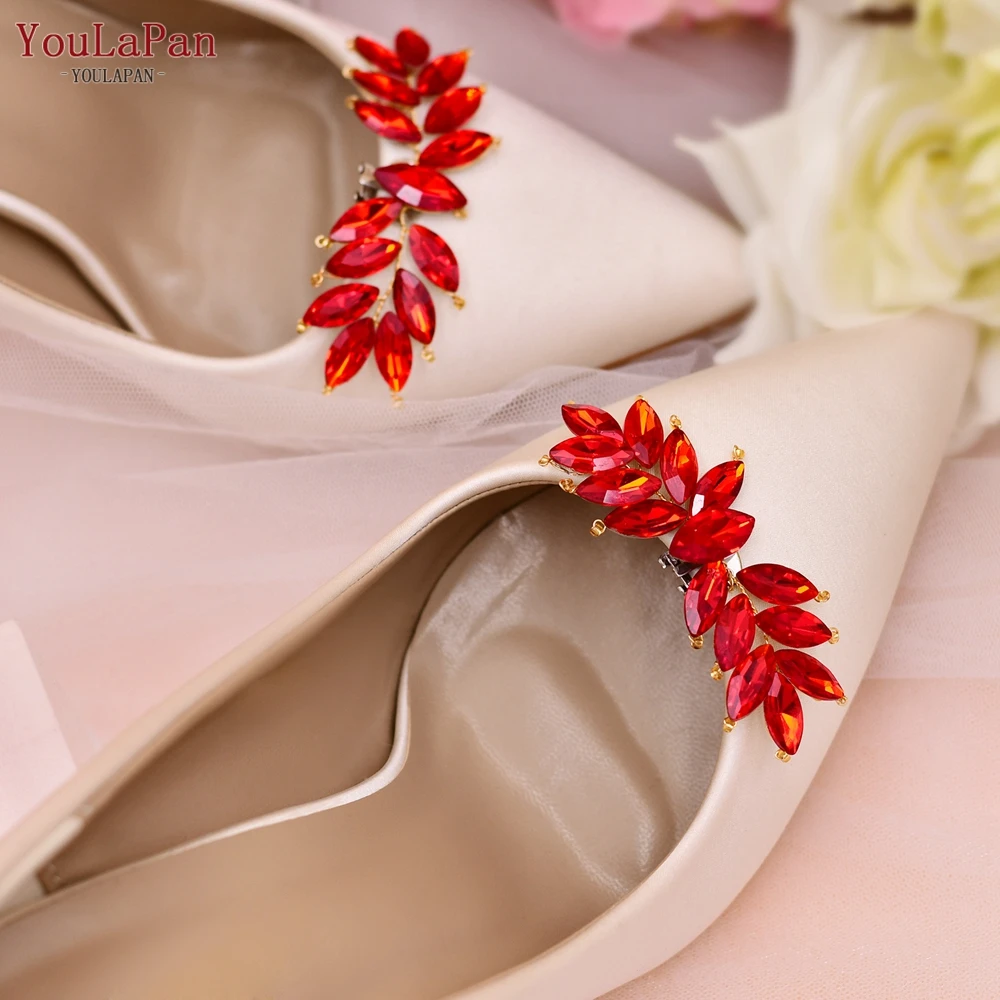 YouLasaupoudrer-Clips de chaussures en biscuits rouge, ornements de chaussures à talons hauts pour patients, bijoux de décoration de chaussures de mariage, accessoires de bricolage, X31