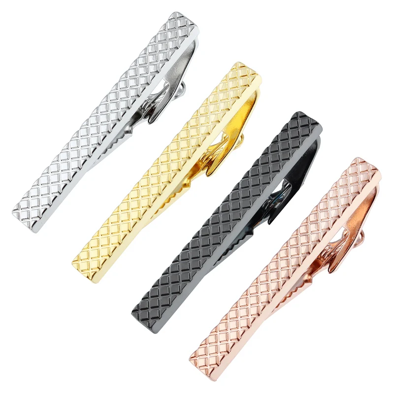 HAWSON Simple 4 Colors Designs Tie Clips for Men  Fashion Luxury Wedding Shinny Tie Bar Pin