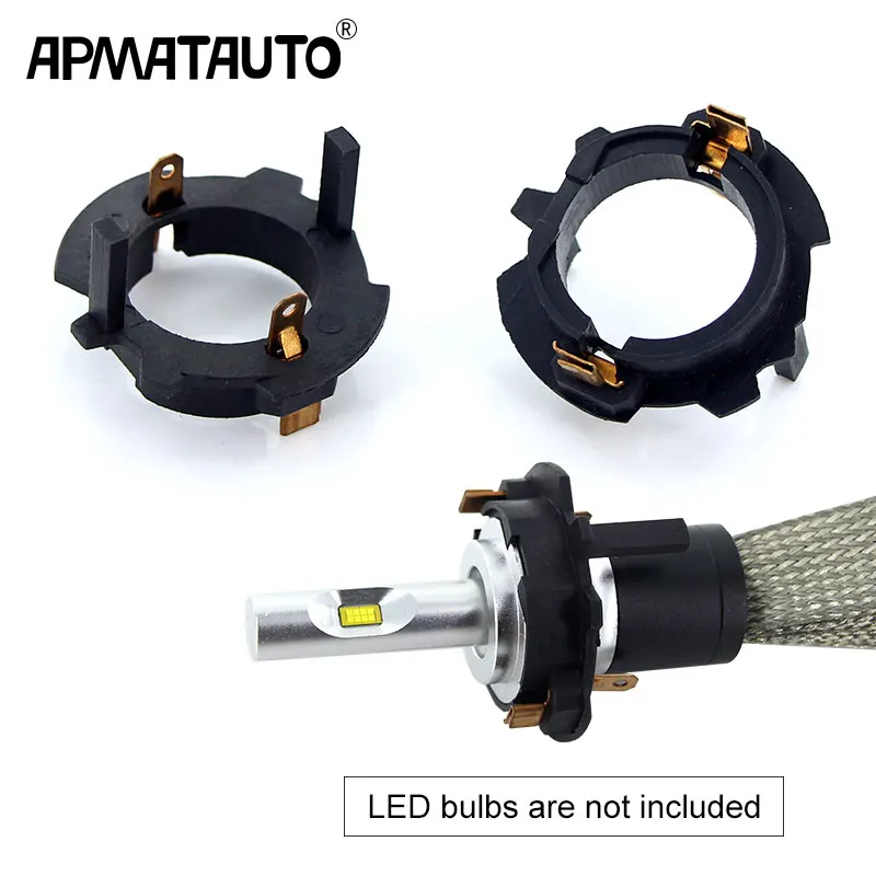 Apmatauto 2pcs Led H7 Headlight Bulbs Adapters Holders Base For VW Golf 5 Jetta MK5 car styling Holder replace original Base