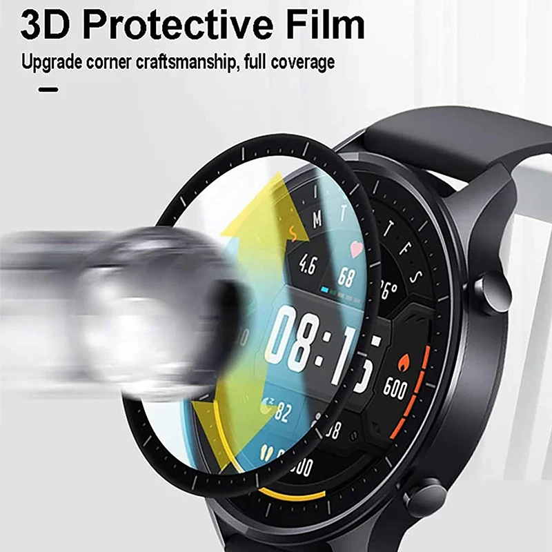 3D Curved Edge Full Cover Película Protetora Para Xiaomi Mi Watch Color/Color Sports Edition Protetor de Tela Resistente a Riscos