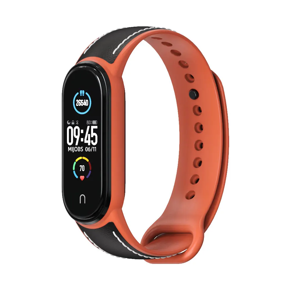 Für Mi Band 7 Strap für Xiaomi Mi Band 6 Armband Armband Correa Miband 5 Xiomi NFC Sport TPU Leder atmungsaktive Ersatz