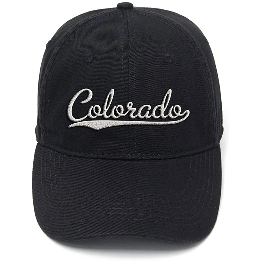 

Lyprerazy Colorado Classic Retro City Washed Cotton Adjustable Men Women Unisex Hip Hop Cool Flock Printing Baseball Cap