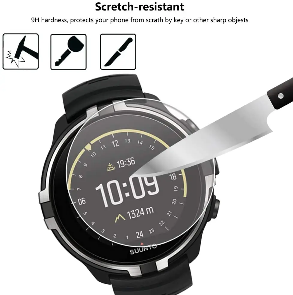 2 stücke für Suunto 9 /Suunto 7 Schutz folie aus gehärtetem Glas für Suunto 9 / 7 Schutz gegen Explosions schutz