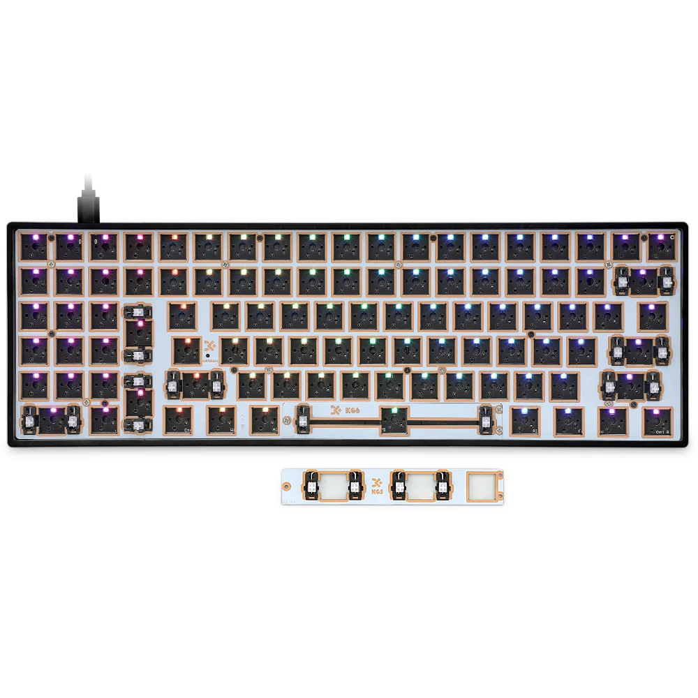 GK96LX Left Hand GK96 Split Space Hot Swappable Programmable Wired Mechanical Keyboard Kit Support RGB Switch leds Type C