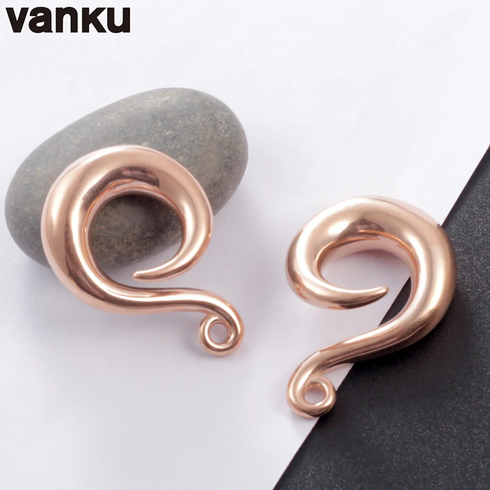 Vanku 2pcs Stainless Steel DIY Ear Weight Hooks Dangle Earring Ear Plug Tunnels Expander Stretchers Piercing Body Jewelry
