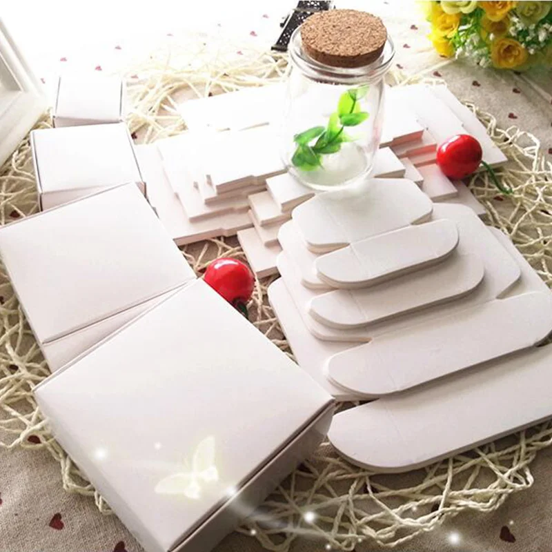 19 sizes White Carton Kraft Paper wedding gift Box,small white cardboard paper packaging box,Gift Handmade Soap paper craft box