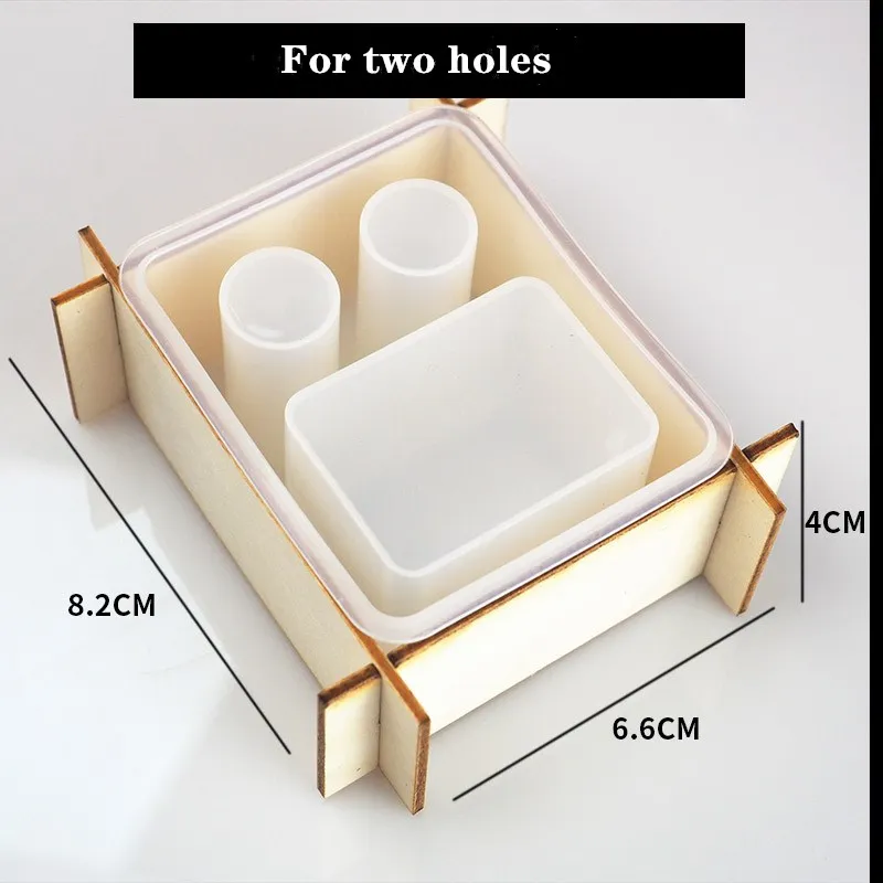 Caja de colección de cepillo de dientes eléctrico, molde de resina de cristal artesanal, estante para cepillo de dientes casero, soporte para taza, molde de silicona para Resina