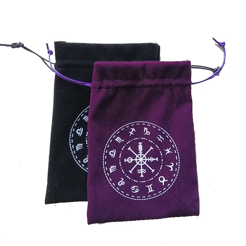 Fluwelen Maanfase Tarot Oracle Kaarten Opbergtas Runen Constellation Heks Waarzeggerij Accessoires Sieraden Dobbelstenen Trekkoord Packag