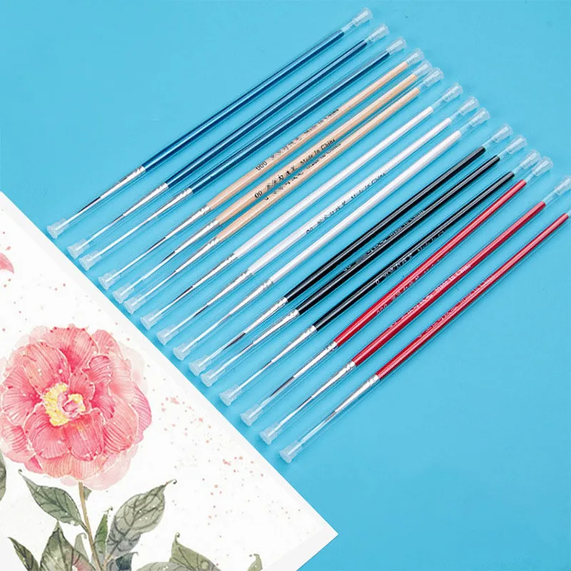 Variety of Colors 0 00 000 Nylon Hook line Pen Gouache Watercolor Oil Painting Hand-Painted Fine Brush Nail Art Line Drawing Pen