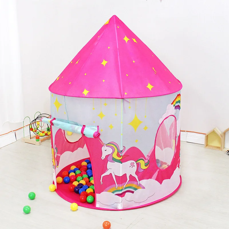 3In1 Tragbare Kinder Zelt Einhorn Raum Kapsel Spielhaus Folding Mädchen Innen Ozean Ball Pool kinder Im Freien Spielen Zelt Baby Geschenk