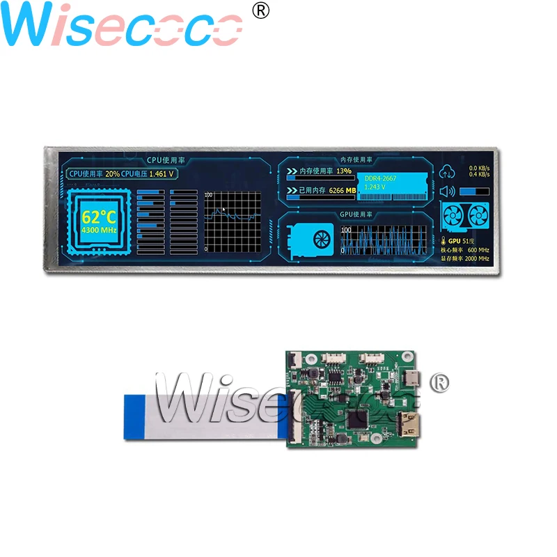 

8.8 INCH HSD088IPW1 Touch LCD Display 1920*480 Driver Controller Board AUTOMOTIVE Screen Raspberry PI Aida64 Grade A ORIGINAL