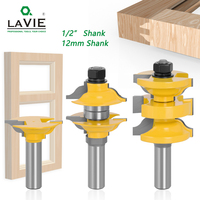 LAVIE 3pcs 12mm 12.7mm Shank Entry Interior Tenon Door Router Bit Set Ogee Matched R&S Router Bits Carving For Wood MC03077