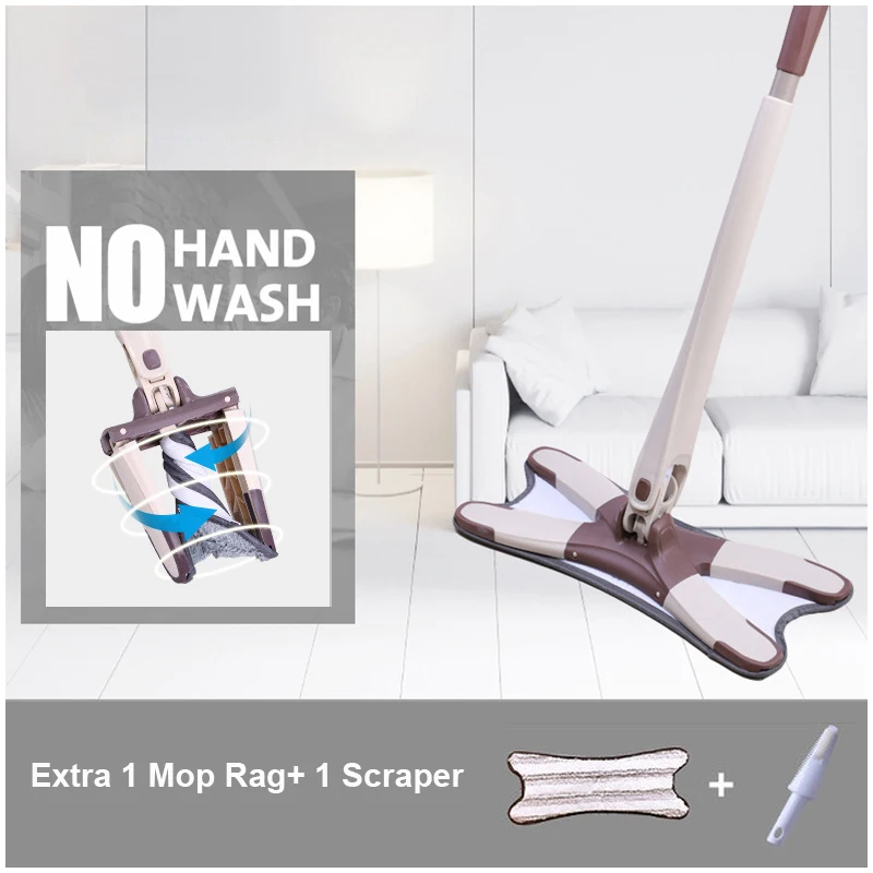 x Type Hands Free Mop For Wash Floor Wiper Home And Kitchen Products Easy Cleaning Household Things Magic Up Tools Mikrofiber