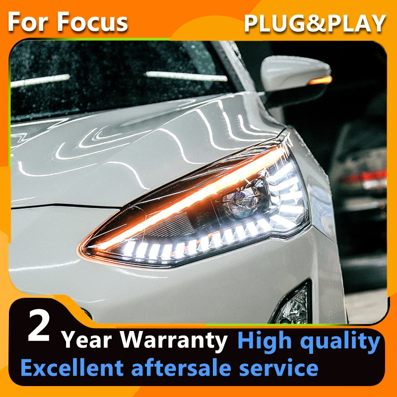 

YCYON For Ford Focus 2019 Sedan Hatchbach Headlight LED Dynamic Turn Signal LED DRL Running Light Bi Xenon Beam Assembly