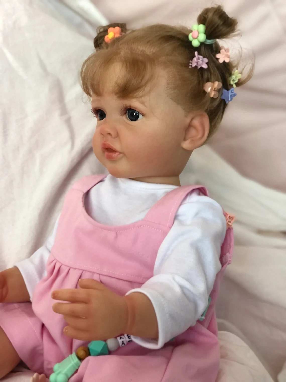 NPK 55CM Full Body Silicone Waterproof Toddler Girl Doll Princess Betty Lifelike Sof Touch 3D Skin Multiple Layers Painting