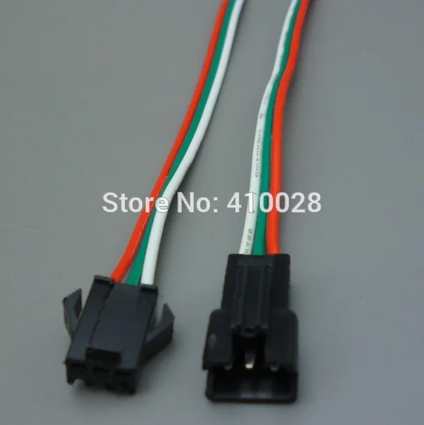 worldgolden 3pin Connectors For WS2812B WS2811 WS2812 LED Strip Female Male