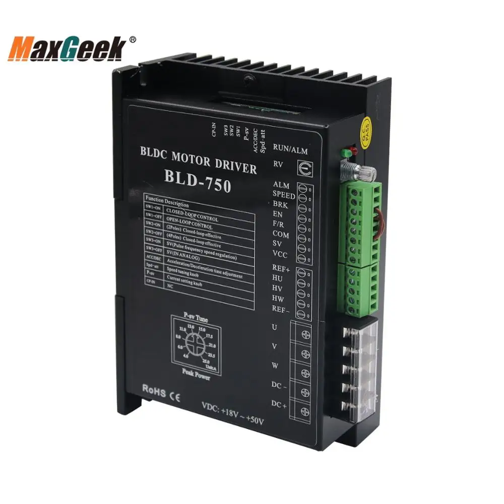 Maxgeek BLD-750 BLDC DC Brushless Motor Driver Controller 750W w/ Hall for Brushless DC Motor