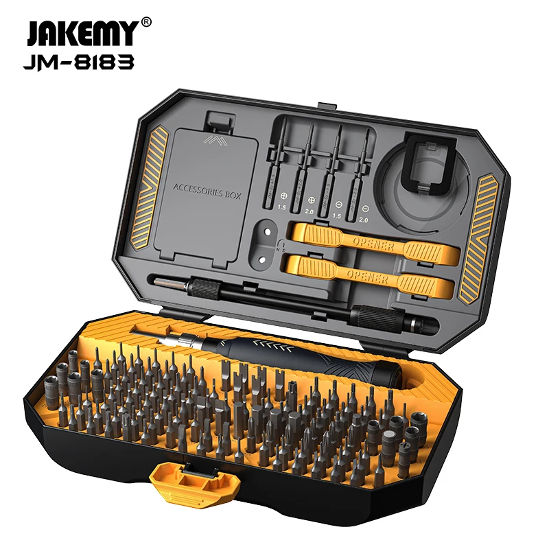 JAKEMY 145 in 1 Precision Screwdriver Set Magnetic CR-V Bits Torx Hex Screw Driver for Computer PC Mobile Phone Repair Tools