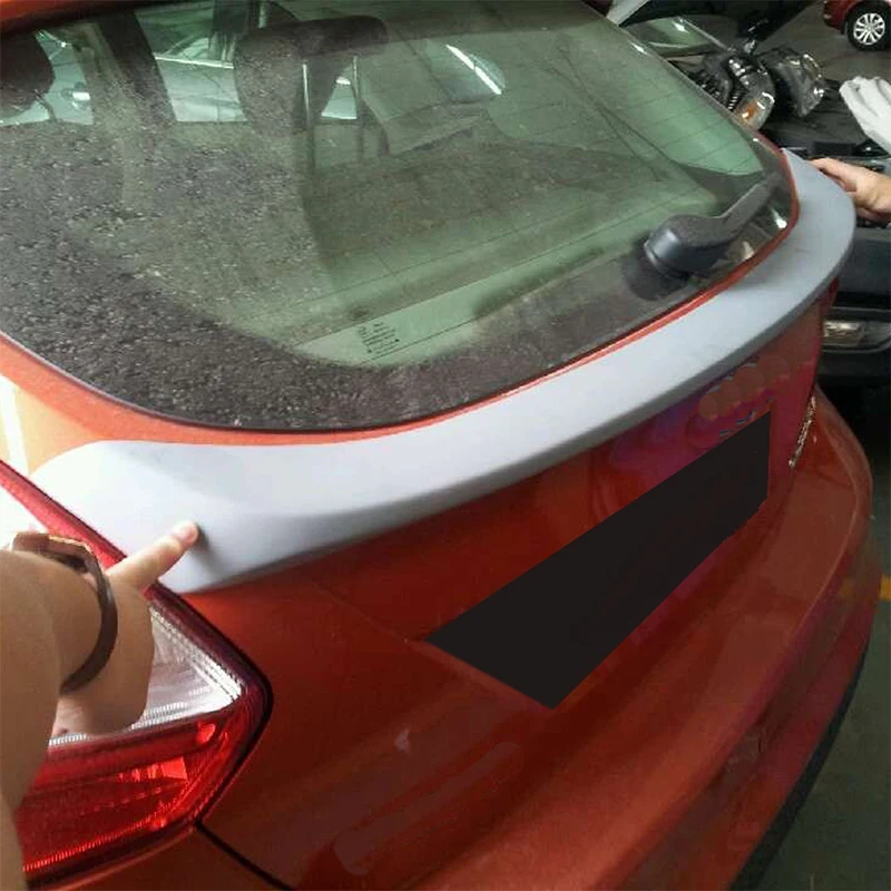 For Ford Focus Hatchback Rear Middle Boot Lip Spoiler Wing 2012-2014 PU Unpainted Primer Car Accessories