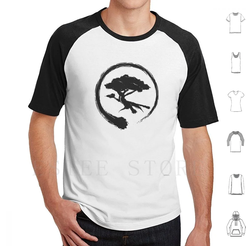 

Enso T Shirt DIY Big Size 100% Cotton Enso Bonsai Zen