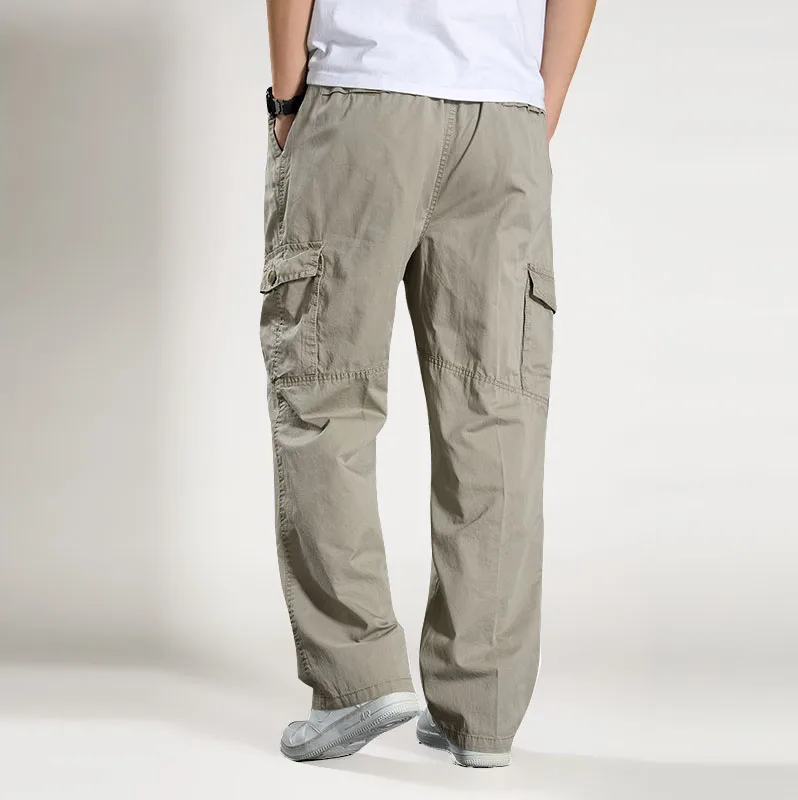 Pantalon Cargo Décontracté pour Homme, en Coton, Ample, Salopette Droite, Zones Me, Grande Taille 6XL, Collection Été Automne 2024