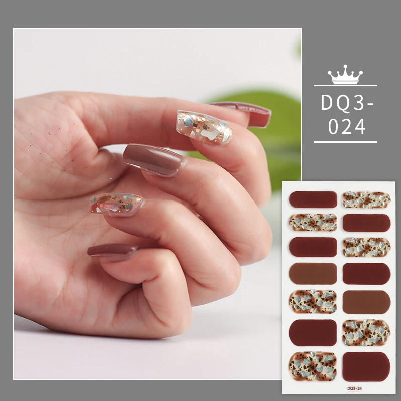 Red and Orange And Colorful Three Sorts 0f Nail Stickers Pure Solid Color Full Cover Nail Stickers Nail Art Sticker Manicure