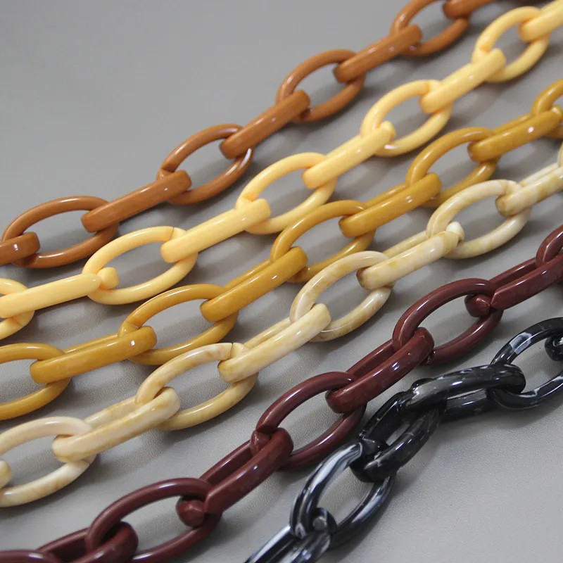 DIY New Fashion Woman Handbag Accessory Chain Beige Acrylic Green Resin Black Luxury Strap Women Clutch Shoulder Purse Chain