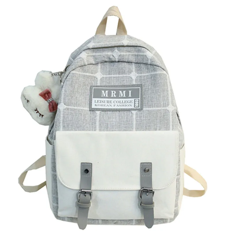 

Classic Canvas Women's Fashion Backpack Large Capacity Pocket Backpack Business Bags Student Classic Waterproof Schoolbags D344