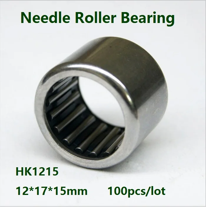 

100pcs/lot HK1215 HK121715 12×17×15 mm High quality Drawn Cup Type Needle Roller Bearing 12*17*15 mm