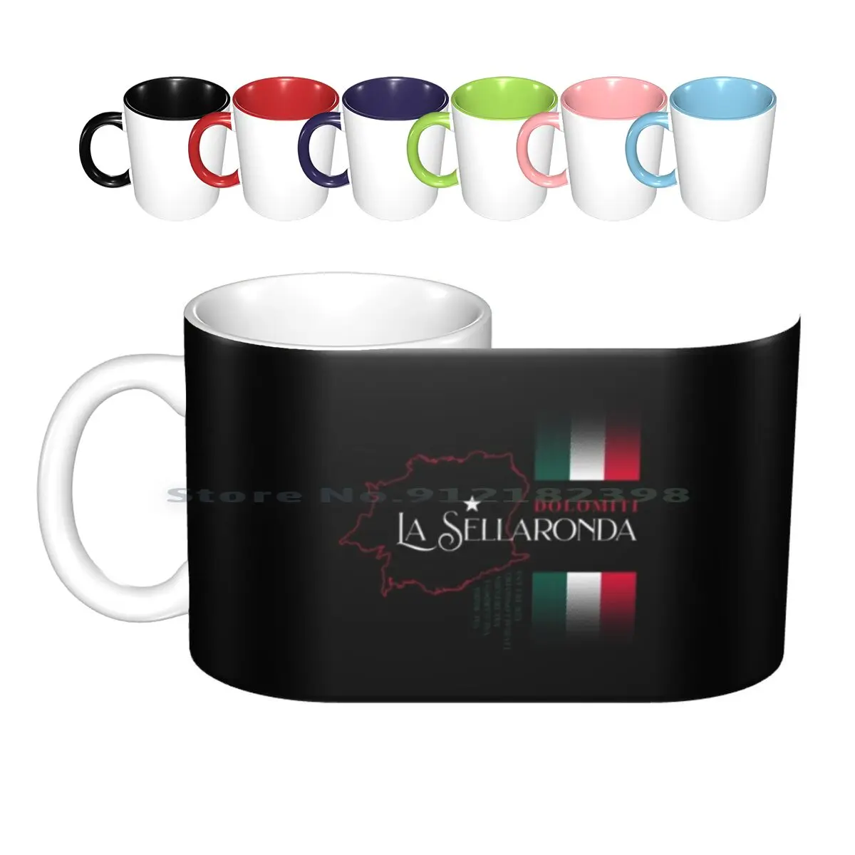 La Sellaronda Italy T-Shirt Sticker Italian Flag Design Ceramic Mugs Coffee Cups Milk Tea Mug La Sellaronda Sella Ronda