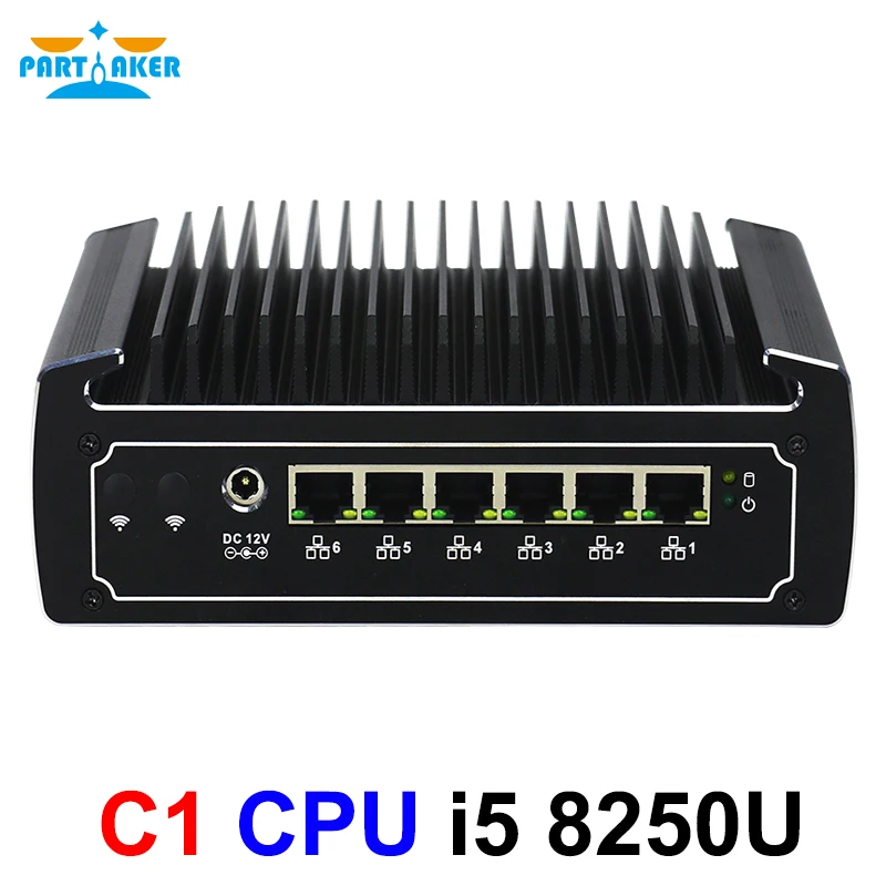 

2021 pfSense Router 8th Gen Kaby Lake R Intel I5 8250u Quad Core Mini Server 6 1000M Lan 2 DDR4 Fanless PC Support 4G And Wifi