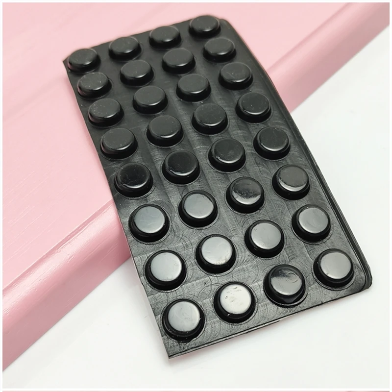 1Lot Black Self adhesive Silicone Door Stops Cabinet Bumpers Rubber Catches Damper Buffer Cushion Anti Slip Furniture Hardware