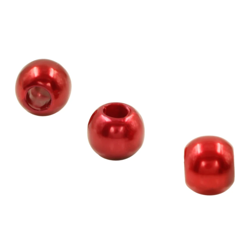 Wholesales 50pcs Red Acrylic Shiny Simulated Pearl Rondelle Loose Large Hole Charm Beads Fit European Bracelet