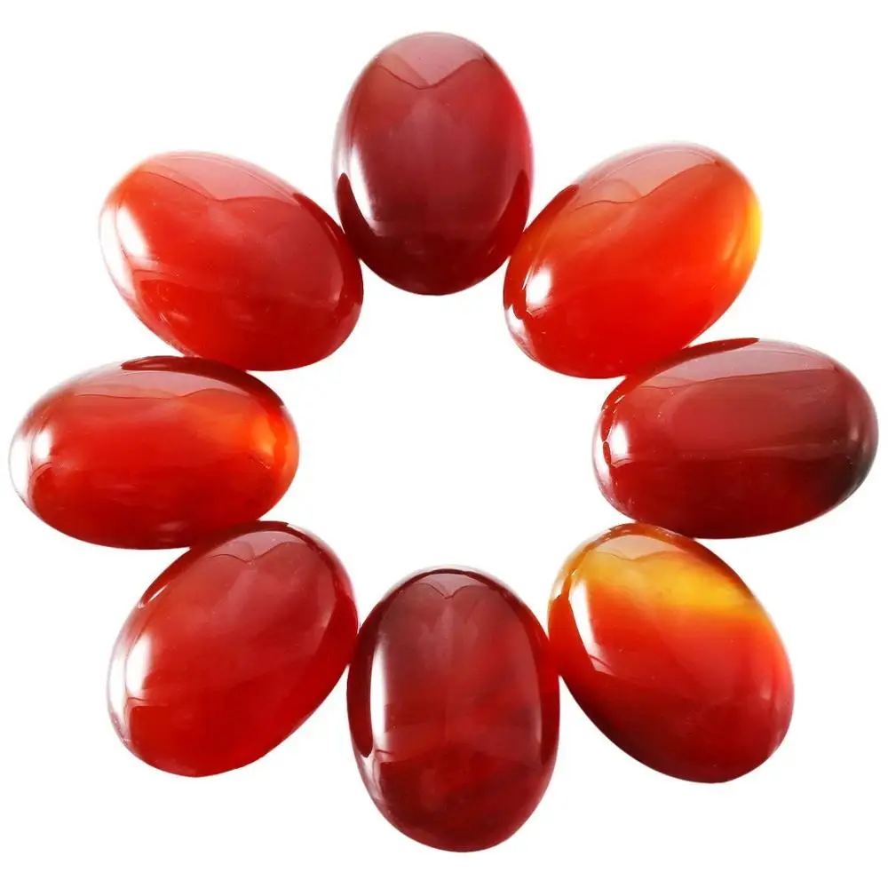 PANGEM-Sale 2pcs/lot Red Carnelian Agate Bead cabochons,10x14mm 12x16mm 13x18mm 15x20mm,30x40mm Oval Gemsotne Cabochon Ring Face