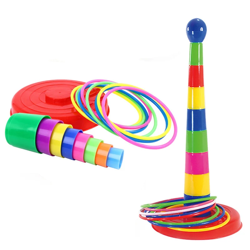 Enfants en plein air amusant et jouet sport cercle virole couches empilées jeu Parent-enfant interactif virole jeu de lancer enfants