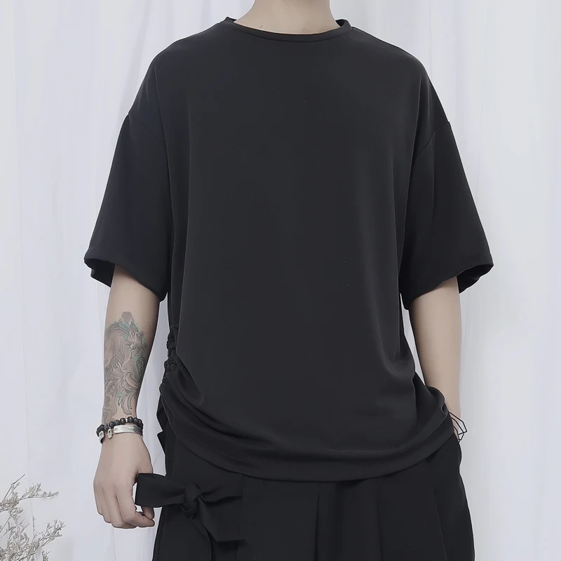 

Summer New Short Sleeve t-Shirt Men's Fashion Black Slim Fit Large Casual Zipper Loose T-Shirt Fashion Personalized Short Sleeve