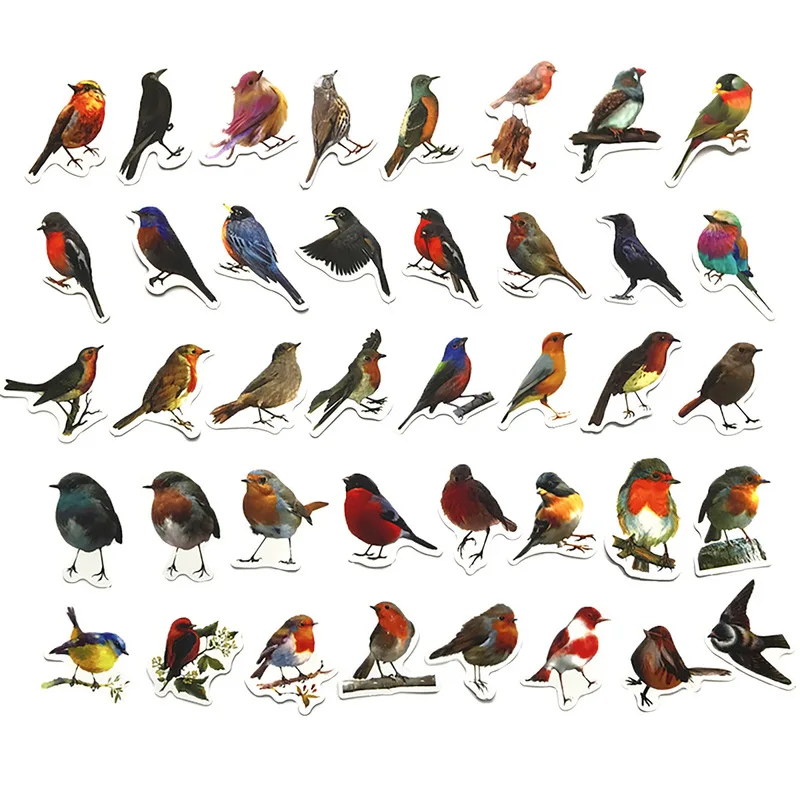 40 Pcs/Box Robins Birds Decorative Stickers Adhesive Stickers DIY Decoration Diary Stationery Stickers Exquisite Gift