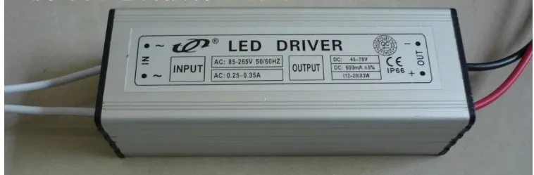 

New Fedex Waterproof High power led driver IP66 12-20*3W 36W 600mA DC 45-78V for wall washer light, flood light transformer