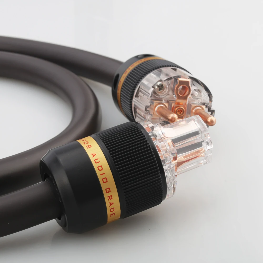 Viborg-cable de alimentación HiFi EU Schuko, alta gama, VP1606, OFC RISR, 6MM, cuadrado, con enchufe europeo