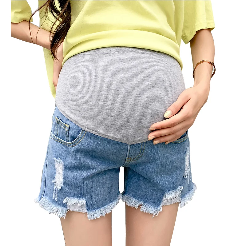 Hot Sale 2022 Summer New Arrival Maternity Fashion Short Jeans Denim   Pants For Pregnant Women Pregnancy  Clothes