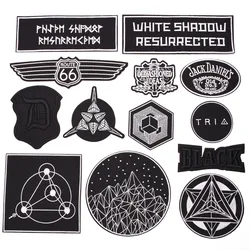 High Quality Black and White Cool Embroidery Stitching Ironing Patch DIY Clothes Pants Sportswear Decoration Accessories