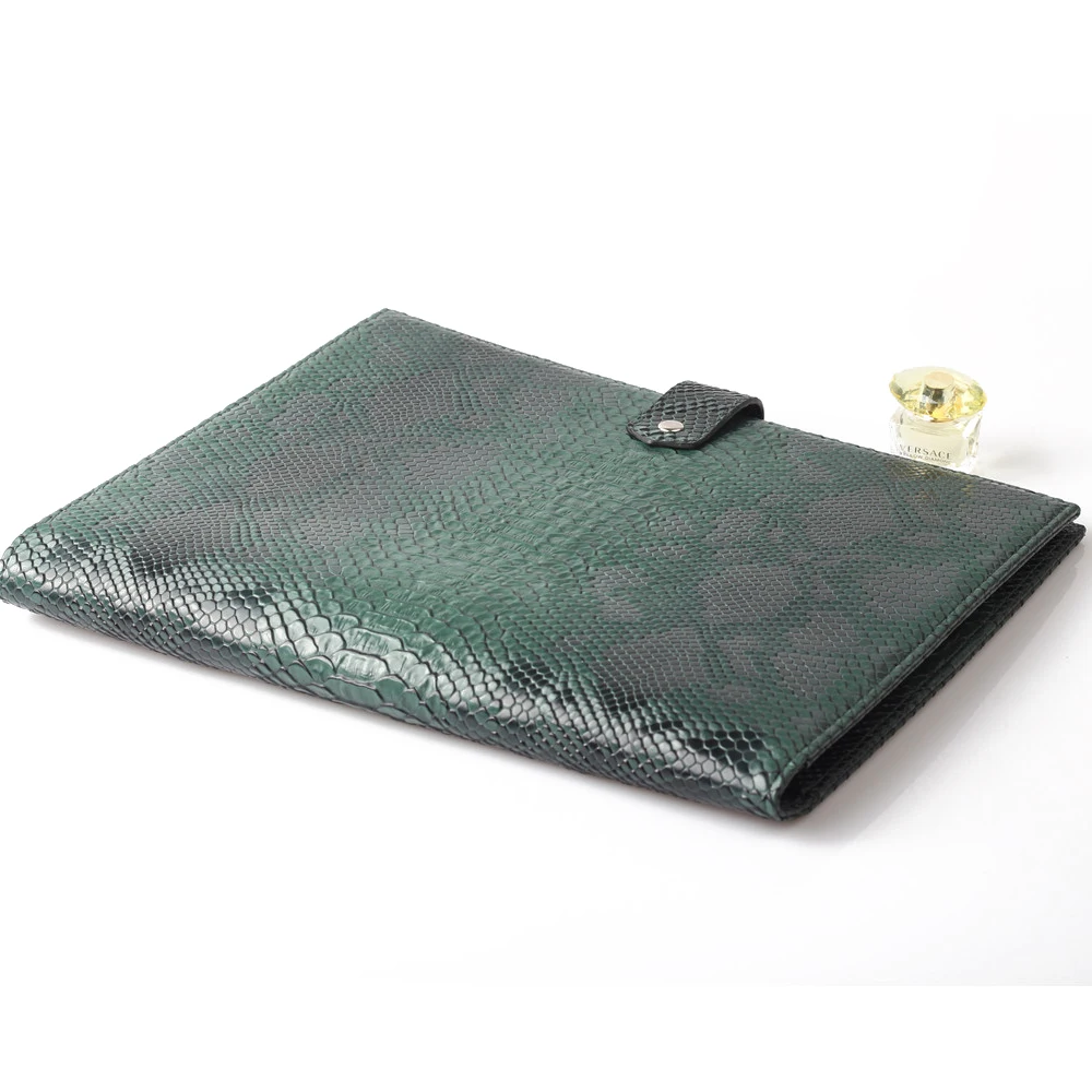 TOPHIGH Newly Office Women Crocodile Ostrich Pattern Laptop Bag Leather File Bag For IPAD Fashion A4 Paper Document File Folder view 6